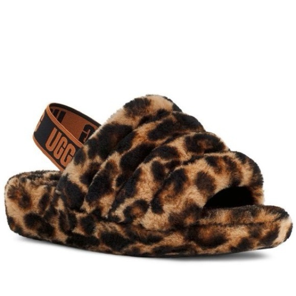NWT UGG Fluff Yea Panther Print Slippers! - Picture 1 of 8
